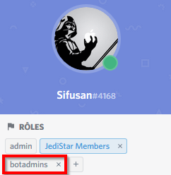 the botadmins role